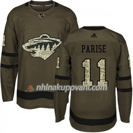 Minnesota Wild Dresy Zach Parise 11 Adidas 2017-2018 Camo Zelená Authentic - Pánské